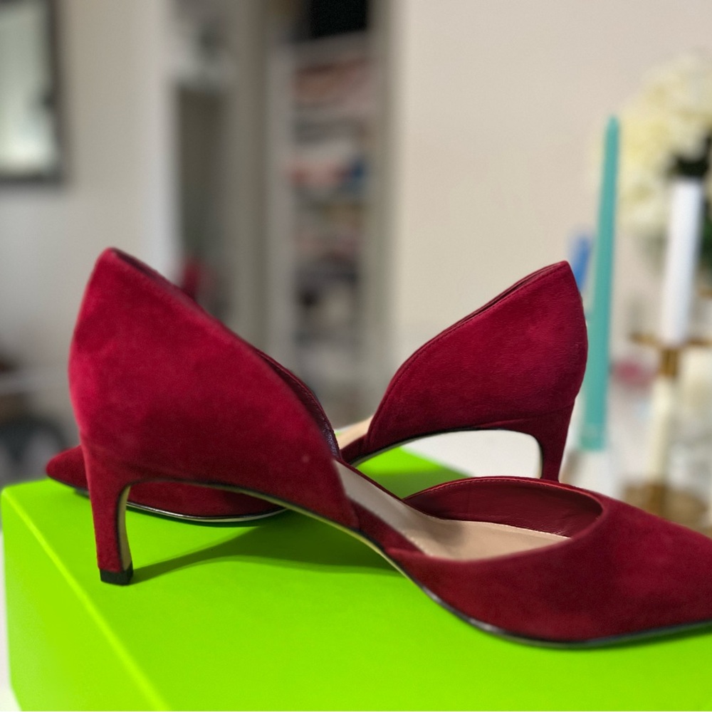 Via Spiga Ava d'Orsay Pump Red Suede - US 7